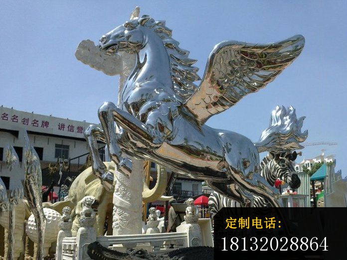 不锈钢飞马雕塑，广场飞马不锈钢雕塑[1]_696*522