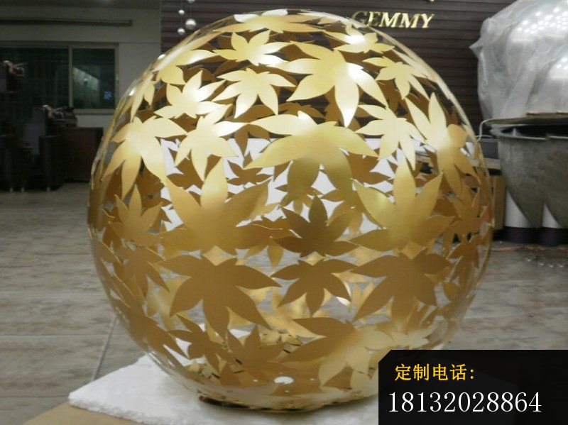 不锈钢镂空球雕塑，不锈钢景观球 (2)_800*599