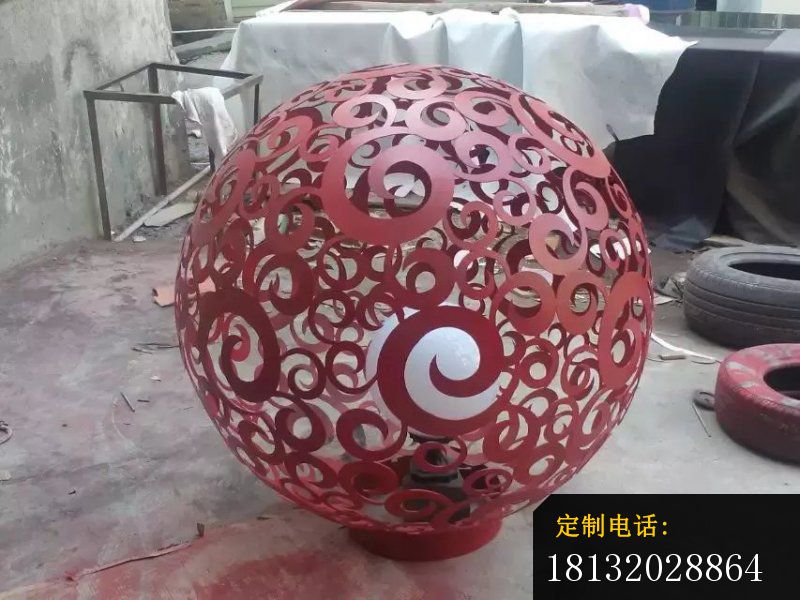 不锈钢镂空球雕塑，广场不锈钢球雕塑_800*600