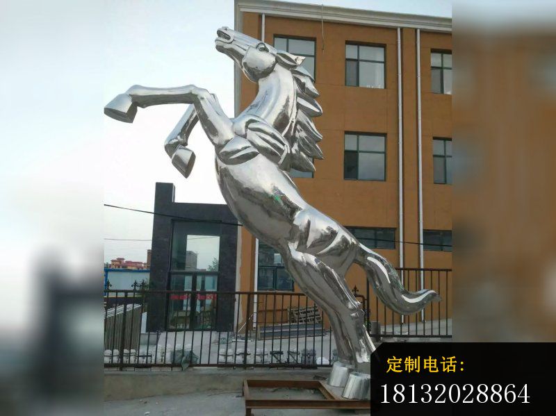 不锈钢马雕塑，奔马不锈钢雕塑 (3)_800*599
