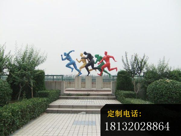 不锈钢跑步雕塑，公园运动不锈钢雕塑_600*450