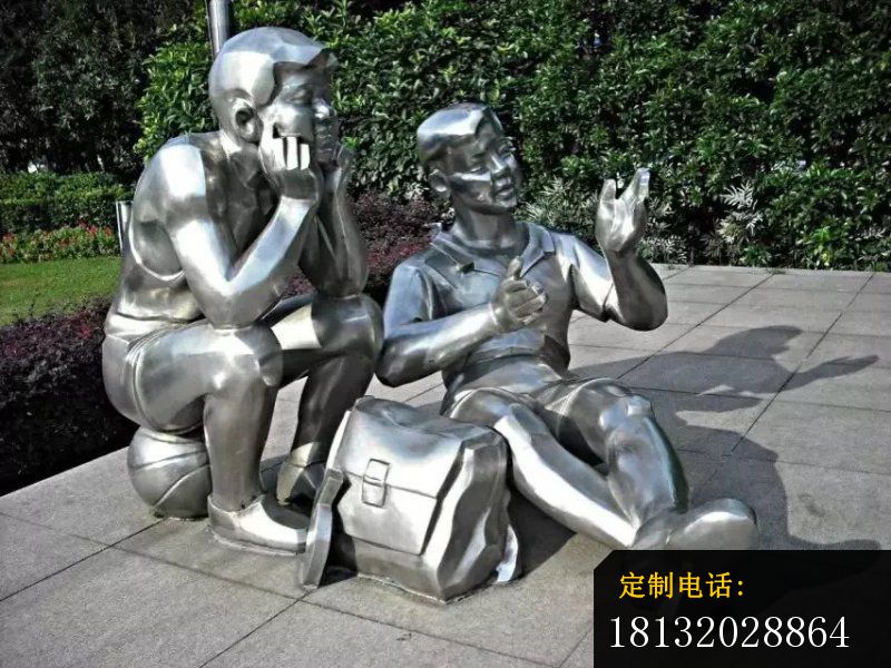 不锈钢人物雕塑，广场小品不锈钢雕塑_800*600