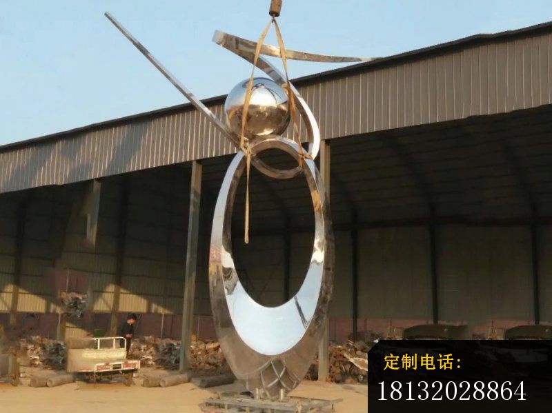 不锈钢升华雕塑，企业抽象不锈钢雕塑_800*599