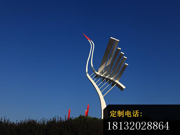 不锈钢仙鹤雕塑，不锈钢天鹅丹顶鹤 (4)_626*470