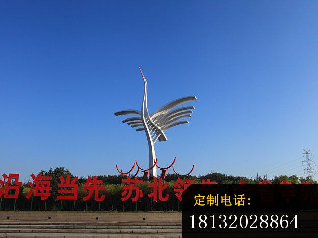 不锈钢仙鹤雕塑，不锈钢天鹅丹顶鹤 (3)_624*468
