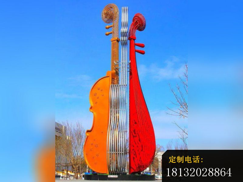 不锈钢小提琴，广场不锈钢雕塑_800*599