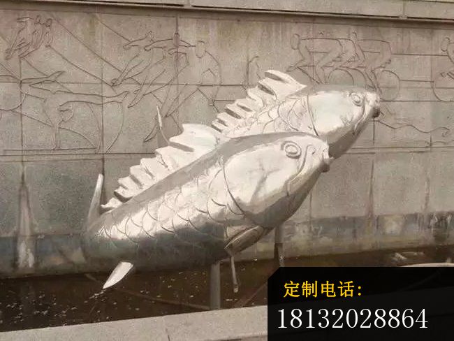不锈钢鱼雕塑，喷泉鱼雕塑_650*488