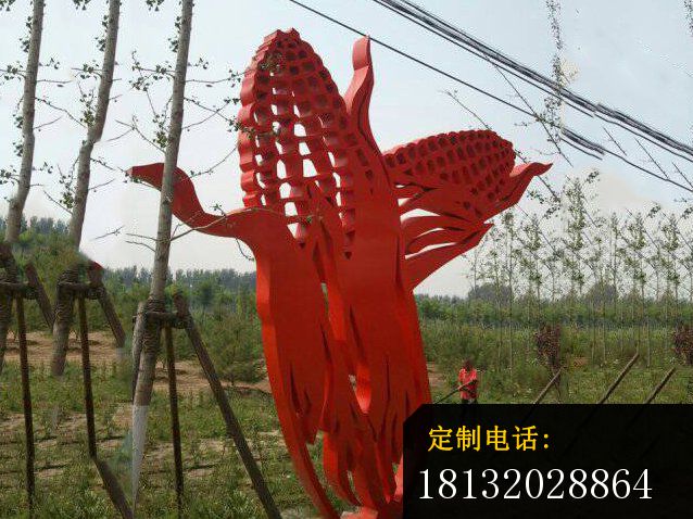 不锈钢玉米雕塑，公园玉米不锈钢雕塑 (2)_638*478