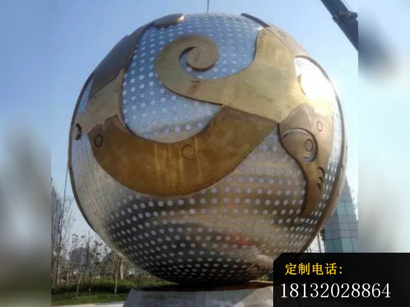 不锈钢圆雕塑，广场球不锈钢雕塑 (2)_800*599