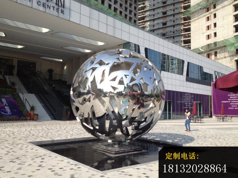安徽纵横房地产公司定制的不锈钢球雕塑_800*599