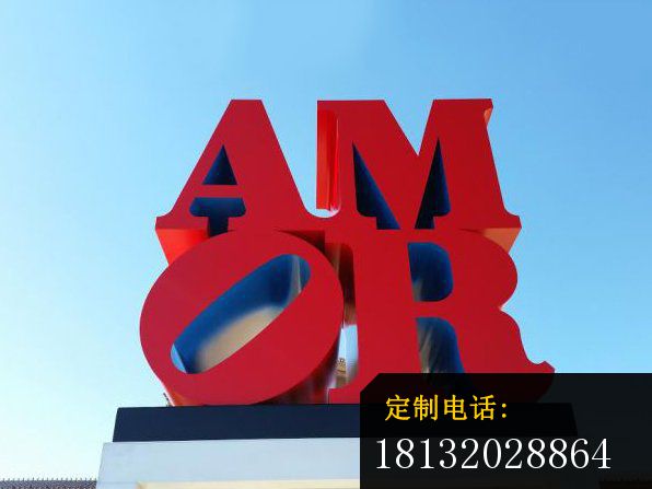 不锈钢amor字母雕塑_596*447