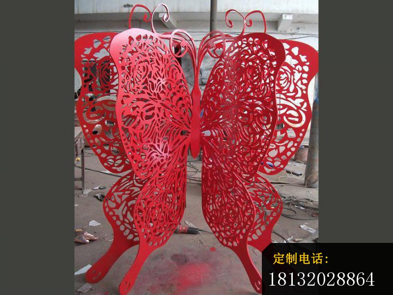不锈钢板蝴蝶雕塑，铁板蝴蝶雕塑，镂空蝴蝶雕塑_800*600