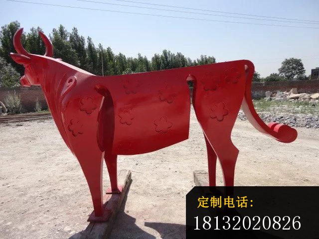 不锈钢牛雕塑，广场不锈钢雕塑 (3)_640*480