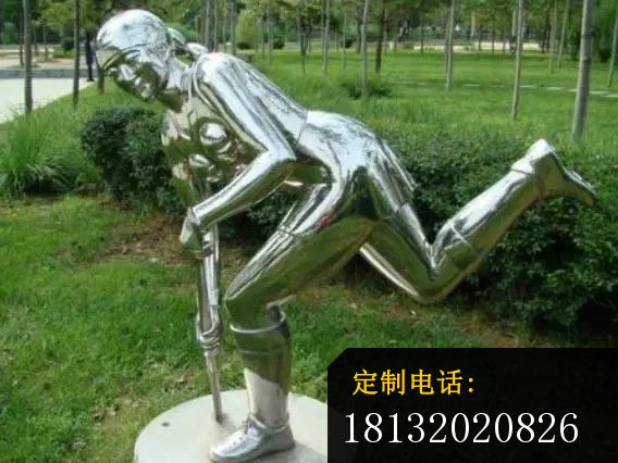 不锈钢曲棍球雕塑，公园不锈钢运动雕塑_568*426
