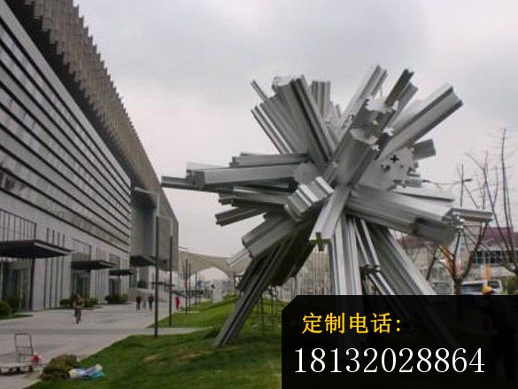 不锈钢抽象雕塑，不锈钢广场雕塑 (4)_585*439