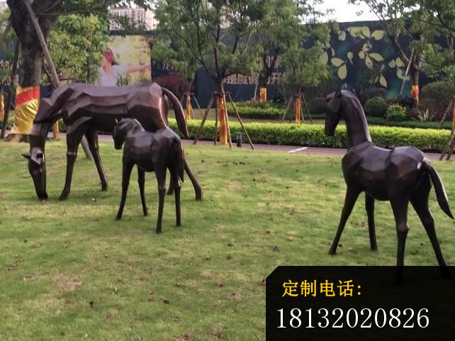 不锈钢小马雕塑，公园小马不锈钢雕塑 (2)_642*481