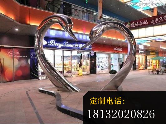 不锈钢心形雕塑，广场不锈钢雕塑_532*399