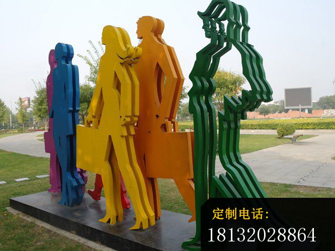 不锈钢抽象人物雕塑，不锈钢人物雕塑_666*500