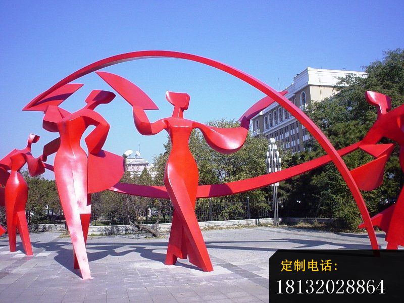 不锈钢抽象跳舞雕塑，不锈钢抽象人物雕塑_800*600