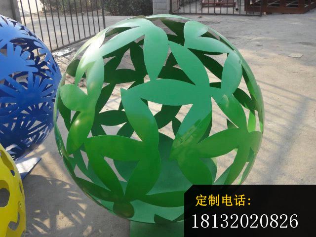 不锈钢圆球雕塑，不锈钢花球雕塑 (2)_640*480