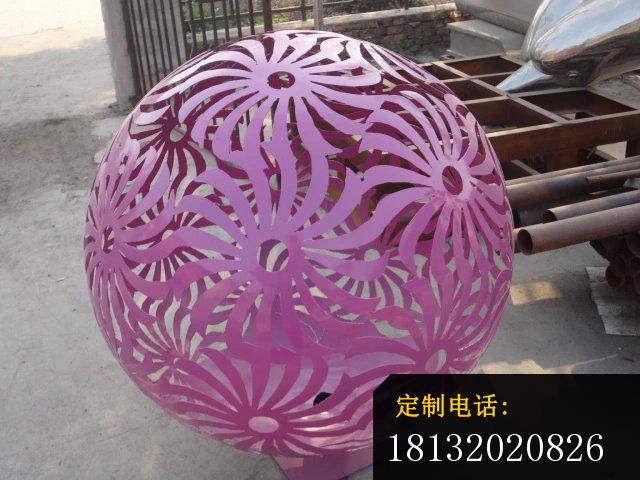 不锈钢圆球雕塑，不锈钢花球雕塑 (4)_640*480