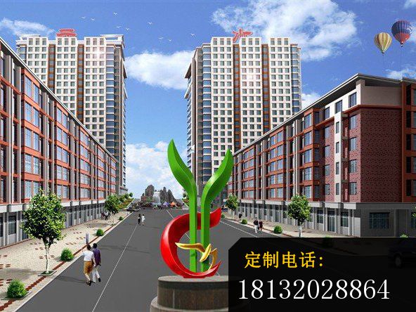 不锈钢春意盎然雕塑，广场不锈钢雕塑_592*444