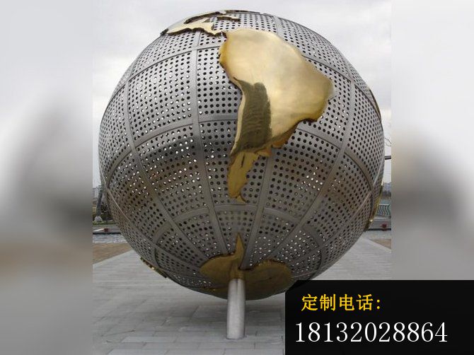 不锈钢地球雕塑，不锈钢地图雕塑_670*502