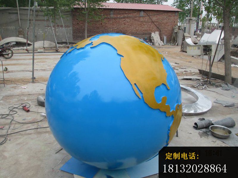 不锈钢地球雕塑，不锈钢校园地球雕塑_800*600