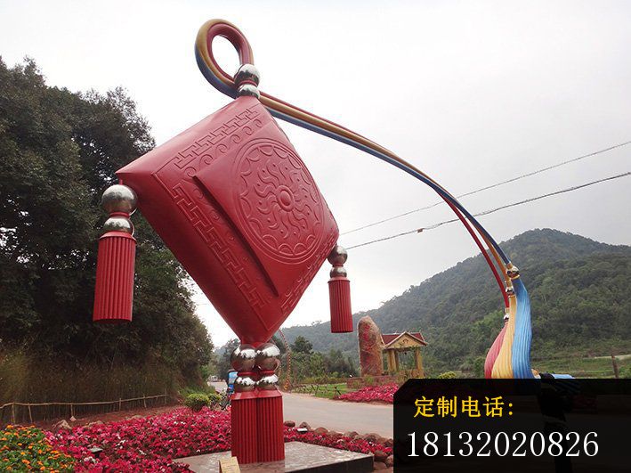不锈钢抽象拱门中国结拱门雕塑 (1)_709*531