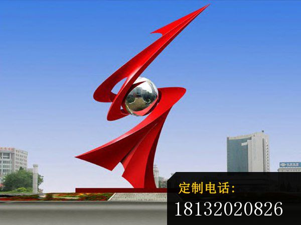 不锈钢飞向明天大型企业雕塑_600*450