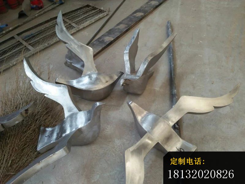 不锈钢鸽子雕塑抽象动物雕塑 (1)_800*600