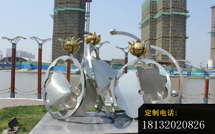 不锈钢莲花雕塑公园景观雕塑_747*468