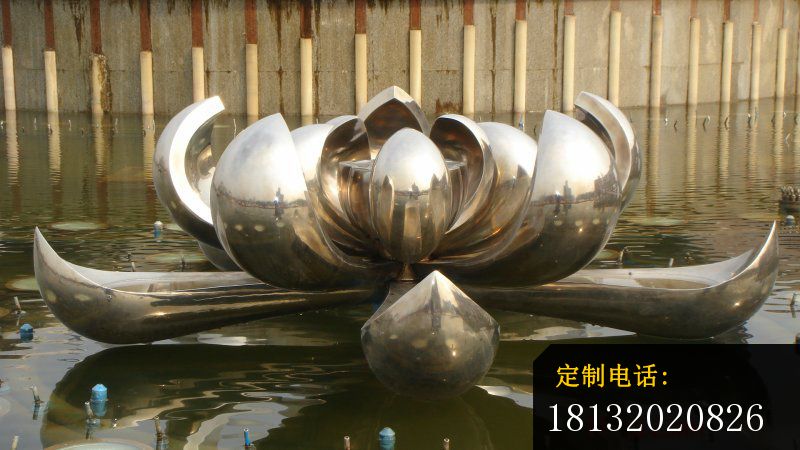 不锈钢莲花雕塑广场景观雕塑 (2)_800*450