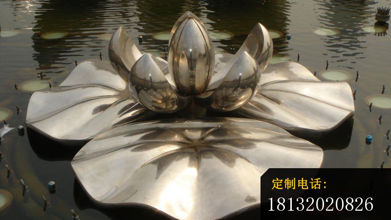 不锈钢莲花雕塑广场景观雕塑 (4)_800*450