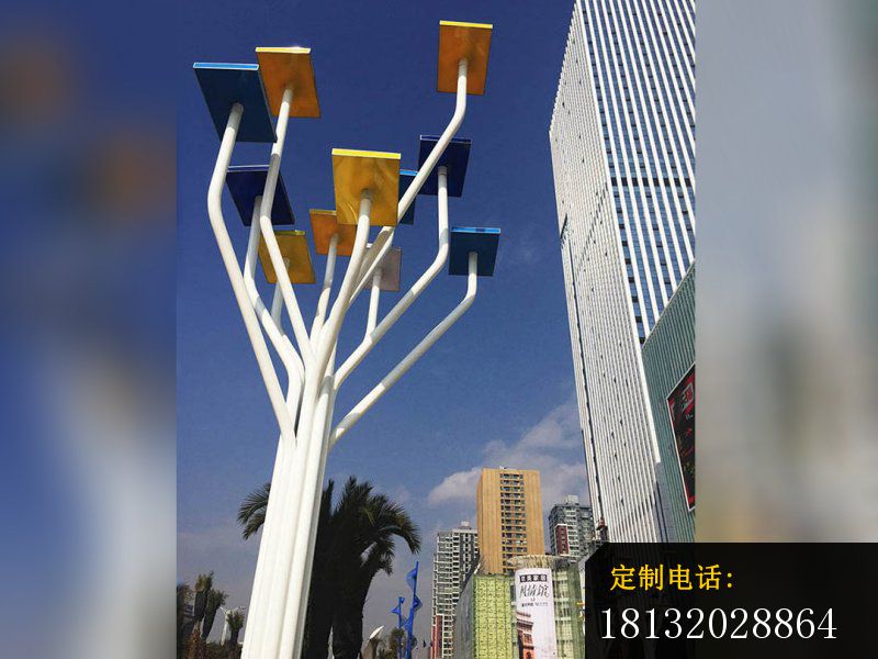 不锈钢发财树雕塑，不锈钢广场雕塑_800*600