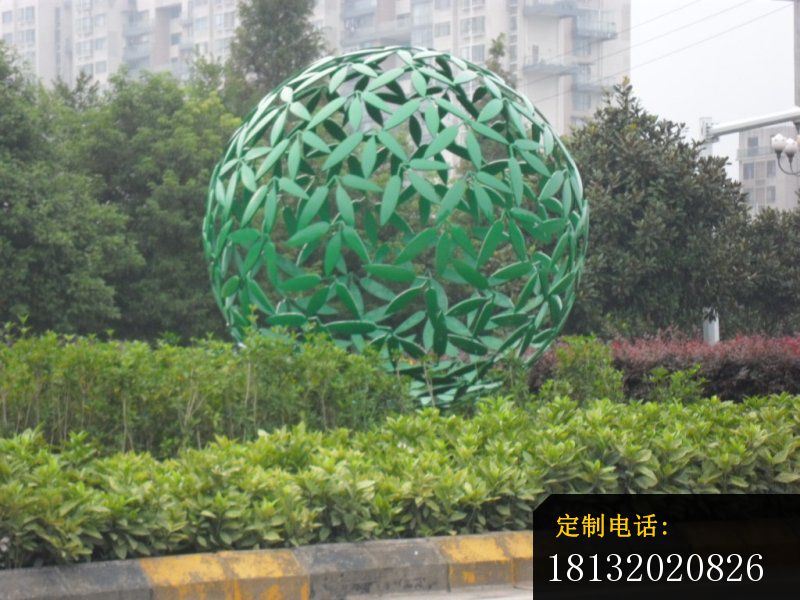 不锈钢球形雕塑景观镂空球雕塑 (1)_800*600