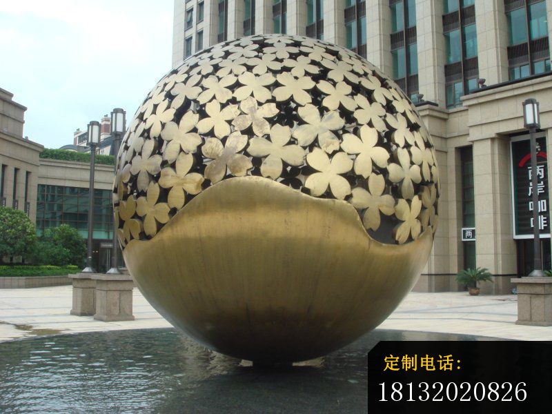 不锈钢球形雕塑景观镂空球雕塑_800*600