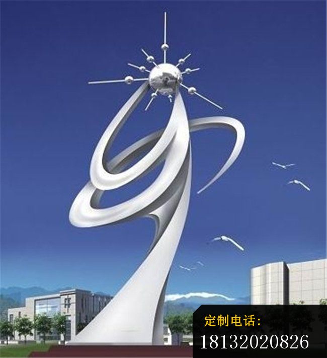 不锈钢升腾雕塑企业抽象雕塑_650*711