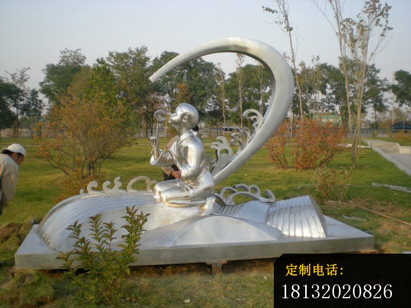不锈钢小女孩雕塑公园景观雕塑_800*600