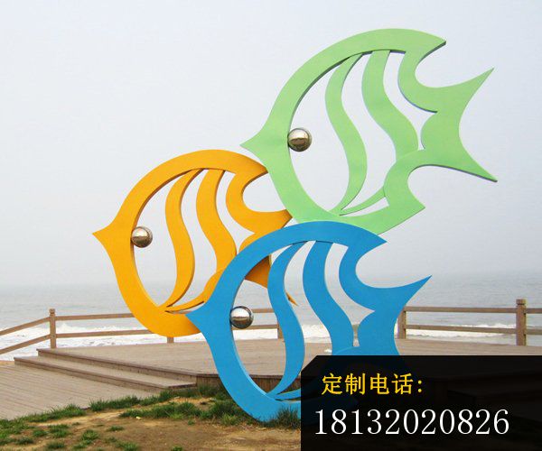 不锈钢小鱼雕塑抽象动物雕塑_600*500