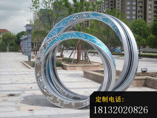不锈钢圆环雕塑环形景观雕塑_623*468