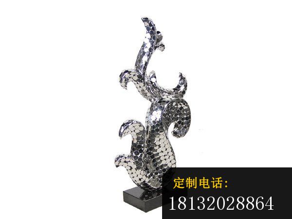 不锈钢海豚雕塑，不锈钢抽象雕塑_600*450