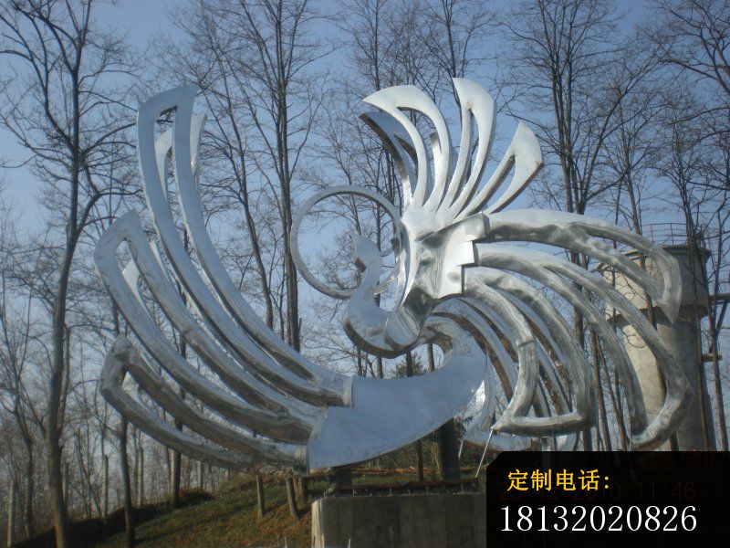 抽象凤凰雕塑不锈钢抽象雕塑_800*600