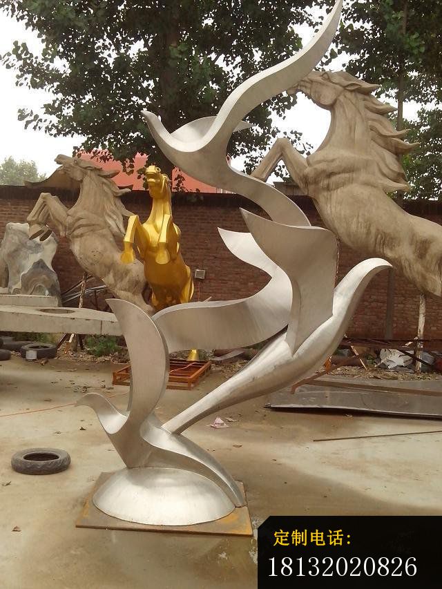 抽象鸽子雕塑不锈钢动物雕塑_640*853