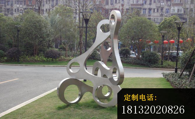 抽象景观雕塑不锈钢公园雕塑 (2)_670*410