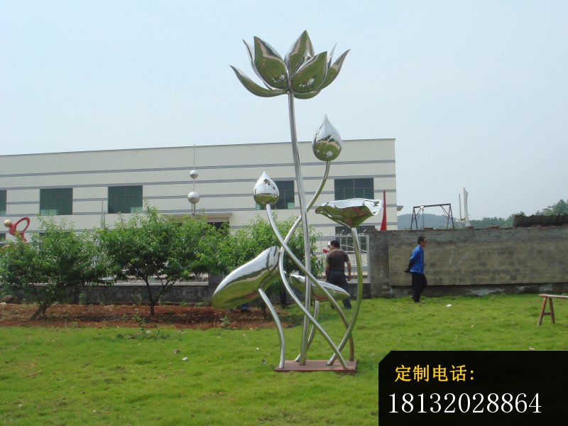 不锈钢荷花雕塑，不锈钢公园荷花雕塑_800*600