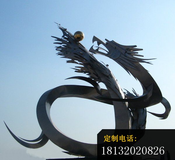 抽象龙雕塑不锈钢动物雕塑_600*550