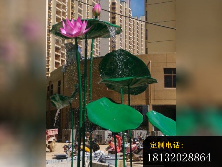 不锈钢荷花雕塑，不锈钢广场荷花雕塑_753*565