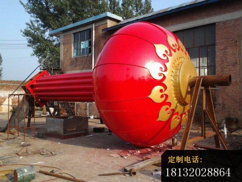 不锈钢红灯笼雕塑，广场不锈钢红灯笼雕塑 (2)_800*600