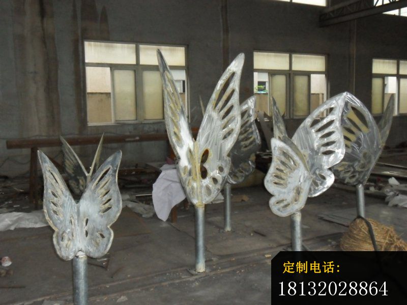 不锈钢蝴蝶雕塑，不锈钢彩色蝴蝶雕塑 (2)_800*600